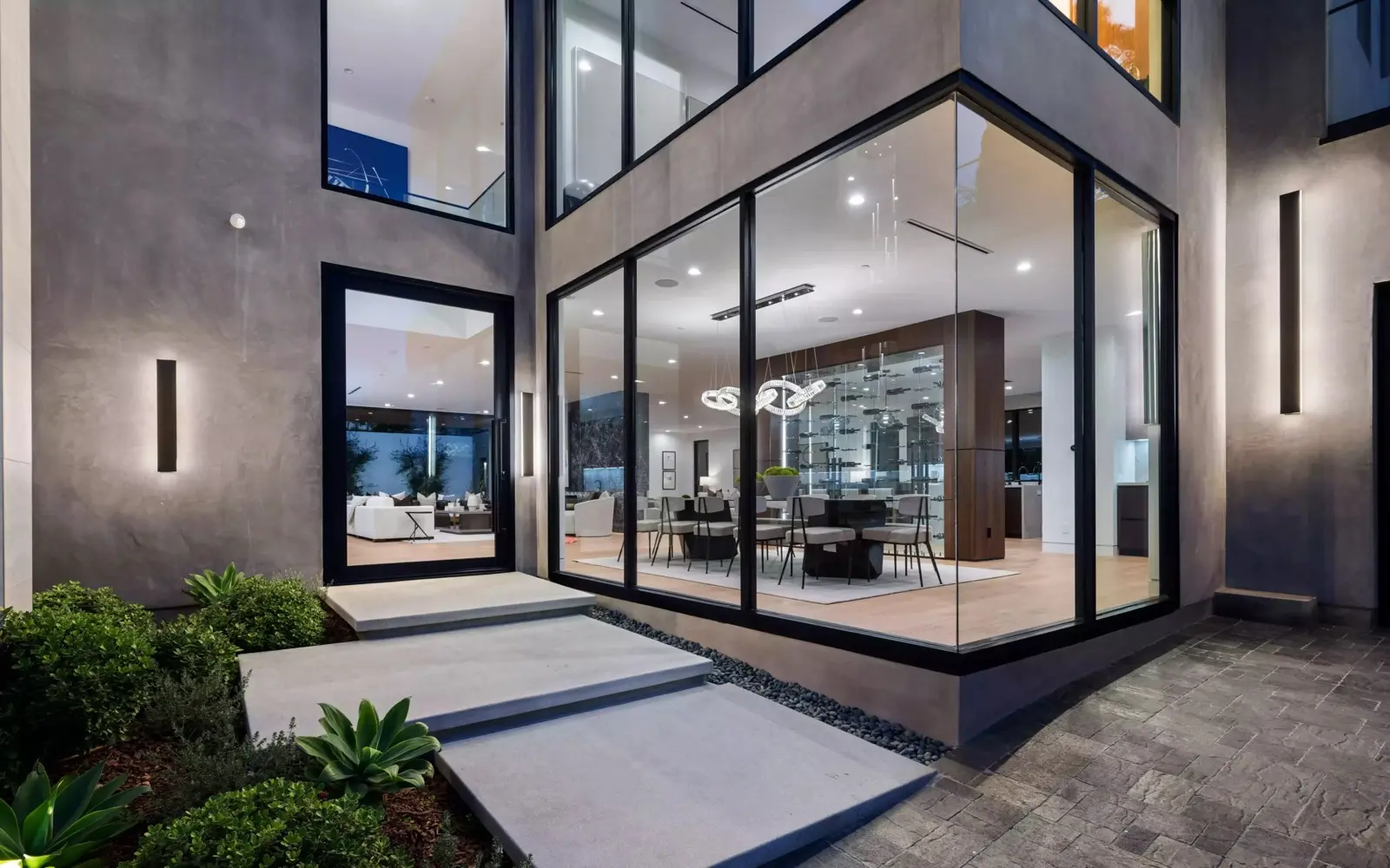 Commercial building with floor-to-ceiling curtain wall glazing